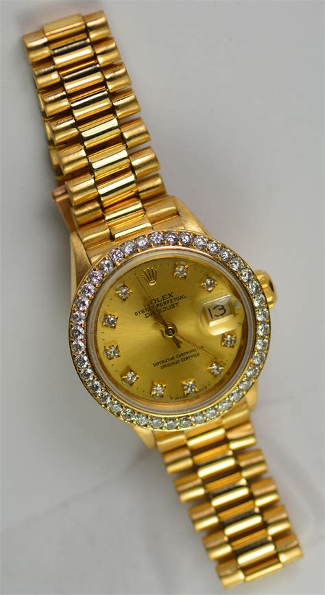 gold rolex diamond dial|rolex watch with diamond bezel.